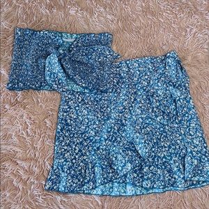 Blue Skirt and Tube Top Set